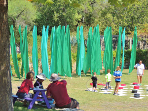 78209 Nov 2015 - N. News Image - San Antonio Botanical Garden hosts” Big Garden, Little Me,” oversize, interactive displays of everyday backyard items through Dec. 31