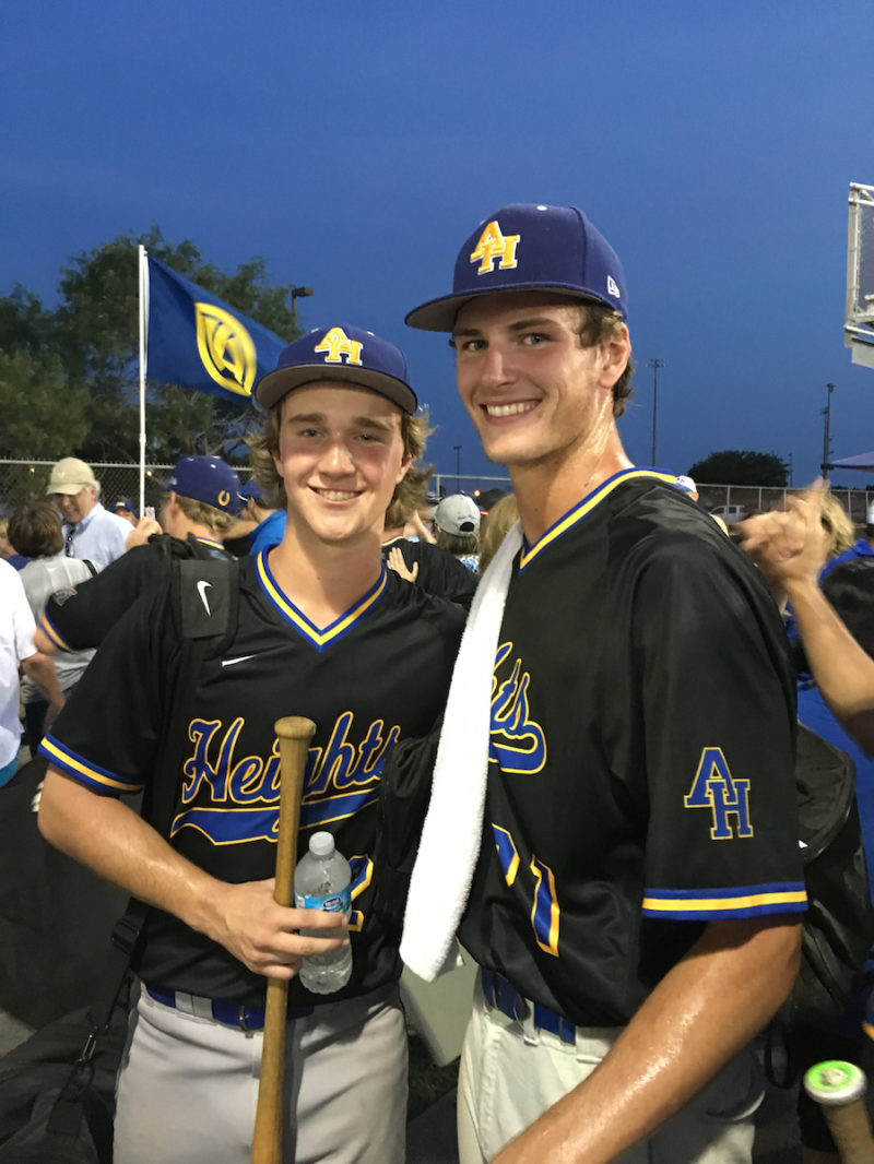 78209 July 2016 - Sports News - AHHS Baseball Team Members Ray Flume and Forrest Whitley - Whitley just recruited by Houston Astros