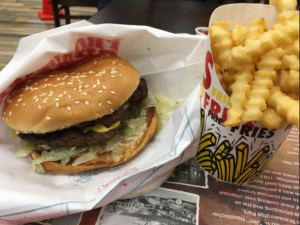 frontier burger and fries