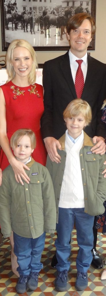 Honoree Emilie Herrmann Petty and husband Chris Petty with sons Gus and Hil