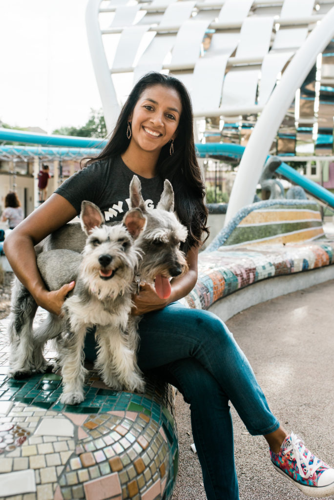 Stephanie Garza is a new local entrepreneur running
her first pup business, Pup, Pup and Away! The pandemic
put a monkey wrench into her young business, but
she has kept her doors open, nonetheless.